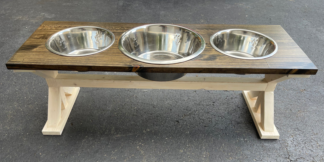 Creating a Stylish X-Style 3 Dog Bowl Holder with a Central Water Bowl