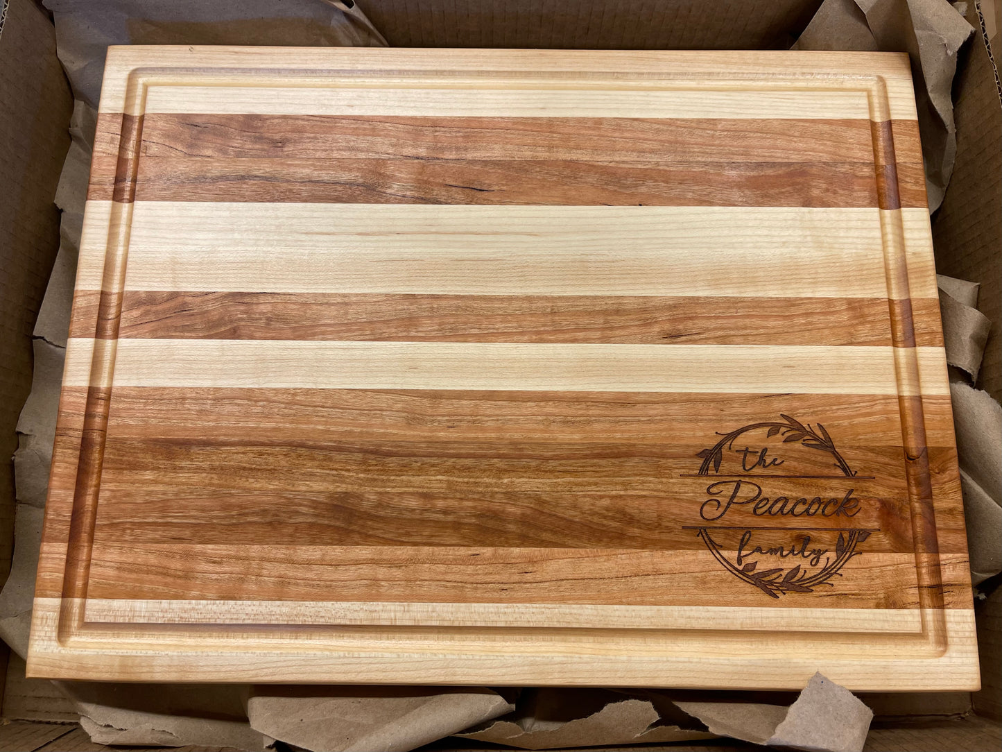 Personalized Cherry and Maple Cutting Boards for Realtor Closing Gifts