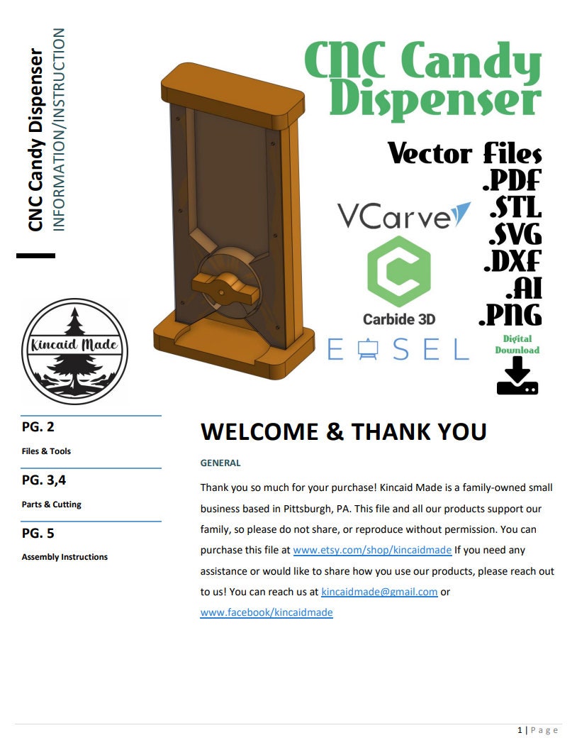 Digital Candy Dispenser Blueprints | Vector Files for CNC & Engraving | User-Friendly | .STL | .SVG | .dxf |.pdf | Carbide Create Compatible